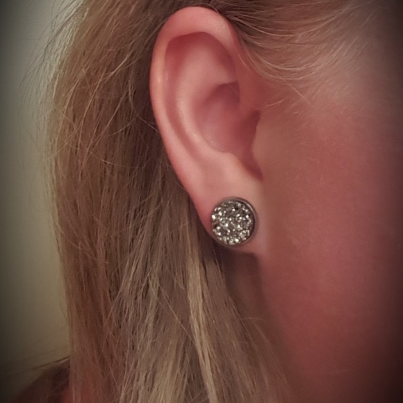 NWOT-Handmade Skull and Druzy Earrings set - Picture 2 of 2